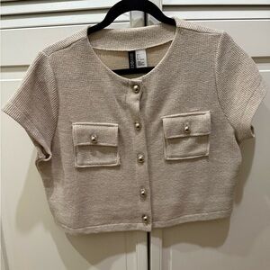 Divided Beige Button-Down Shirt